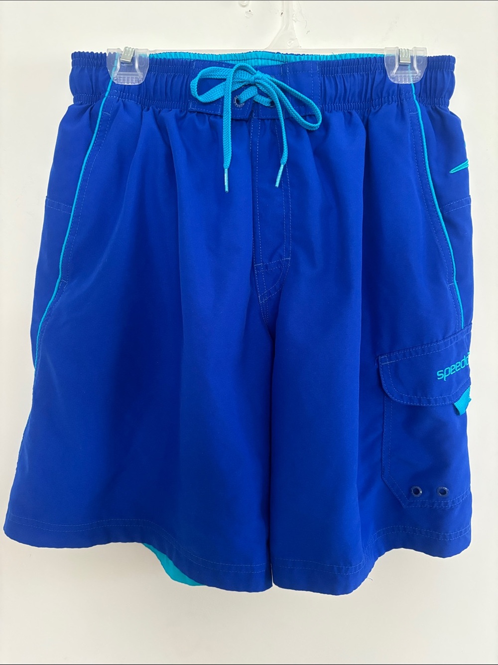 Speedo Royal Blue Swim Shorts with Aqua Accents